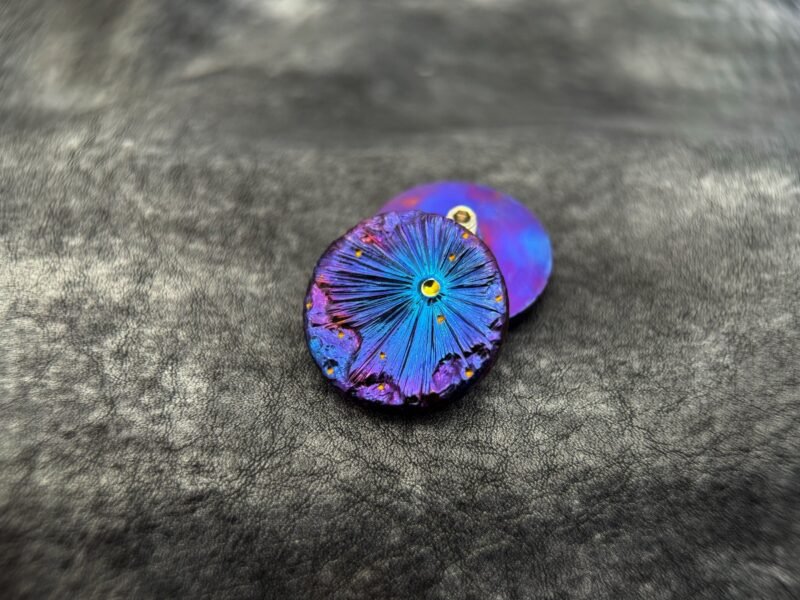 Crater Ray Hand Engraved Titanium Buttons